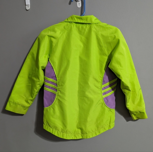 Adidas kids mesh lined windbreaker lime green purple size 3T - Picture 10 of 10